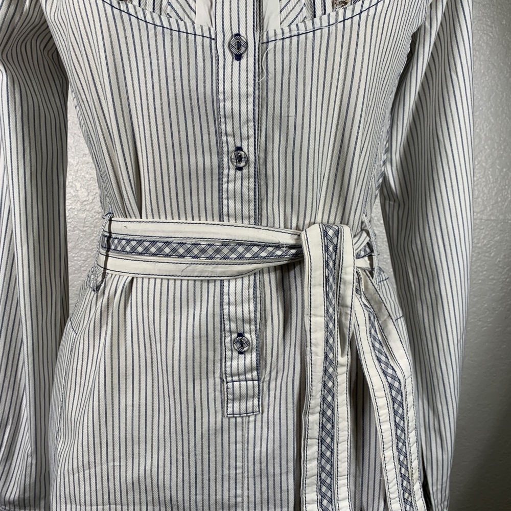 3J Workshop by Johnny Was Pinstripe Tuxedo Dutch Dress S NWT - Picture 3 of 9
